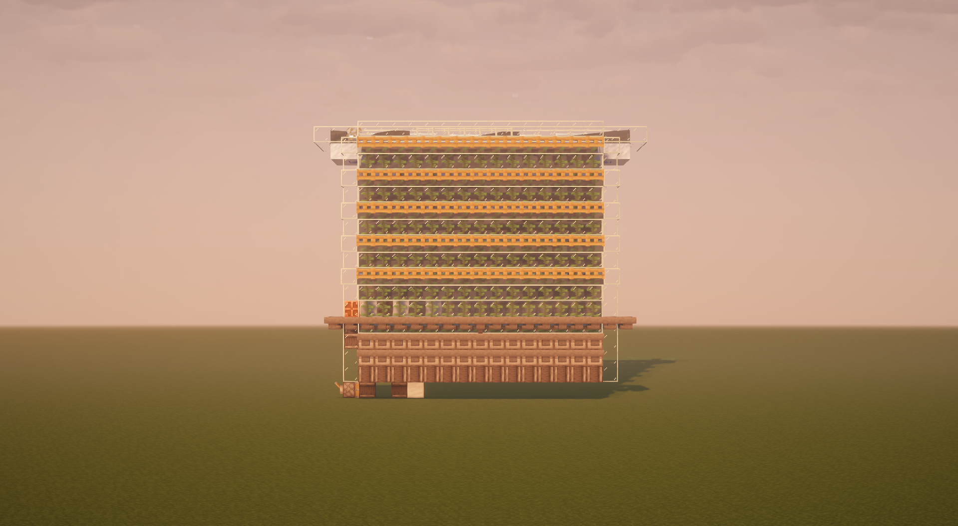 Corz automatically building a large multi-layer kelp farm from a schematic